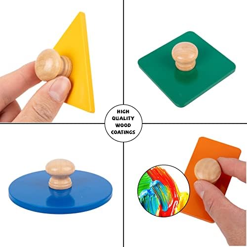 Montessori Toys for Babies 6-12 Months Wooden Shape Puzzles for Toddlers 1-3,Jumbo Knob Baby Puzzles for Easy Grasp,Color & Shape Sorter - Montessori Puzzle Preschool Learning Toys(5 Geometric Shape) - Image 6