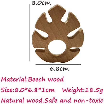 5pcs Natural Wooden Leaf Montessori Toy Pendant Pure Natural Beech Wood Animal Shape for Handmade Home Decoration Craft Accessory (Banana Leaf) - Image 2