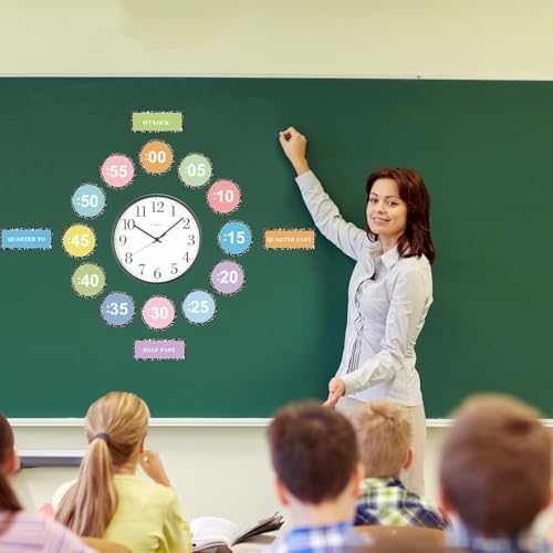 16Pcs Telling Time Clock Number Bulletin Board Set 4in Composition Notebook Learning to Tell Time Teaching Clock Labels Color Clock Number Cutouts for Kids Student Elementary Math Classroom Must Haves - Image 5