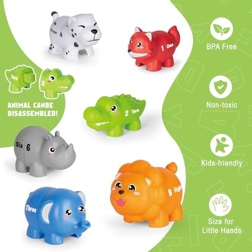 Animal Number Learning Toys for Toddlers Kids 3-5, 10 Unique Animals - Image 4