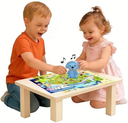 (Phonic-Poster) Satxtrem Interactive Talking Dog Pen with Posters | Upgraded Talking Flash Cards - Phonics Learn to Read Toys for 3-6 Year Olds - Preschool Educational Aids for Boys & Girls by Satxtrem