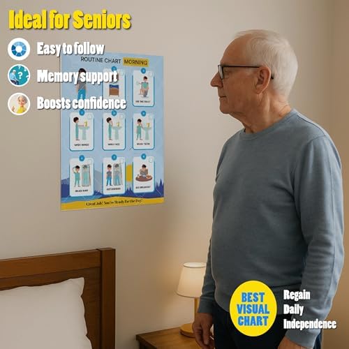 Morning Routine Chart for Kids – Step-by-Step Visual Schedule (9x12 Laminated) | Self-Care Educational Chart for Children, Special Needs & Autism – Morning Routine Support – English - Image 6