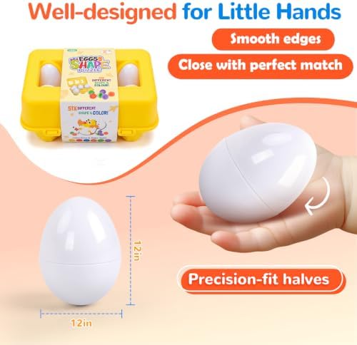 Montessori Sorting Toy Color & Shape Matching Eggs, Gifts for Ages 12M+ - Image 6