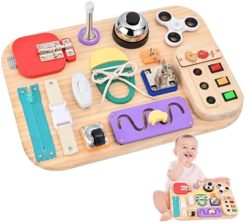 Potatomato Montessori LED Busy Board for Toddlers, Wooden Sensory Toy Kids by Potatomato