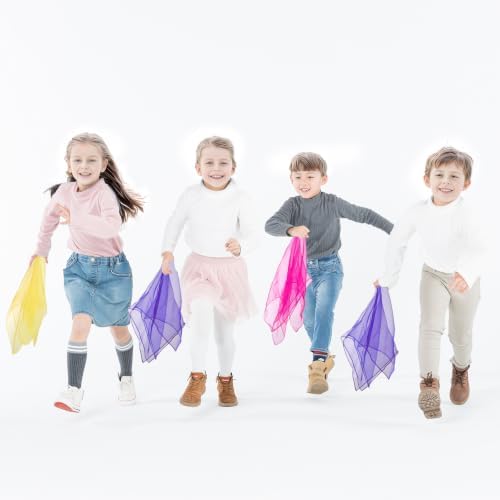 Jmkcoz 12pcs Square Juggling Silk Dance Scarves Magic Tricks Performance Props Accessories Movement Scarves Rhythm Band Scarf - Image 2