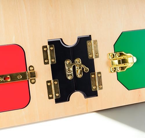 Montessori Sensory Toys for Toddlers 3+ Years Old, Wooden Sensory Materials for Kids,Preschool & Homeschool Supplies(Premium Education Toy) (Lock Board) - Image 4