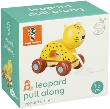 Orange Tree Toys: Pull Along: Leopard - Wooden Toy, Colorful Wheeled Character, Push-Pull, Encourage First Steps, FSC Certified, Toddler & Kids Age 1+ - Image 2