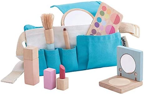 PlanToys® Pretend Play Wooden Makeup Set for Kids with Mirror & Lipstick - Image 4