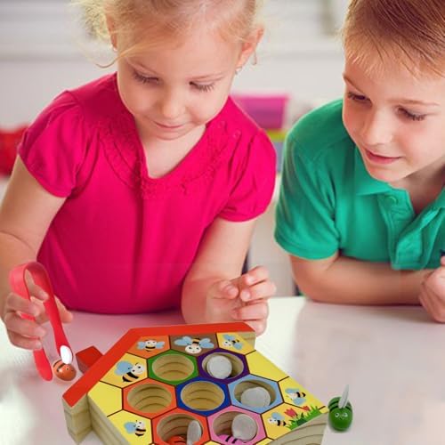 Montessori Toys for 3 Year Old, Toddler Fine Motor Skill Toy, Bee to Hive Matching Game, Color Sorting Matching Toy, Preschool Educational Learning Gift - Image 2