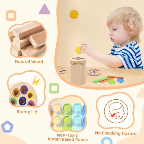 4 in 1 Wooden Color Sorting Toy, Montessori Toys for 2 3 4 Year Old - Image 3