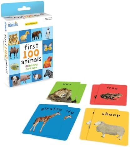 Briarpatch First 100 Animals Matching Card Game for Preschool Kids Ages 2+ by UniversityGames