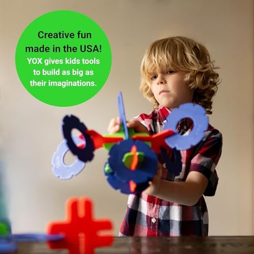 Box of YOX, Creative Educational Building & Construction STEM Toy Set for Kids, Learning Toys for Children Ages 4-10, Boys & Girls Fun Gift, Preschool & Classroom Toys, 50 Parts, Storage Box Included - Image 2