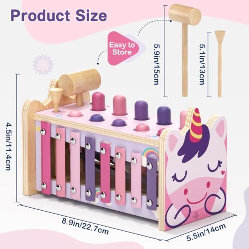 Wooden Montessori Toys for 1 Year Old, 1st Birthday Gift for Girls 1-3 - Image 5
