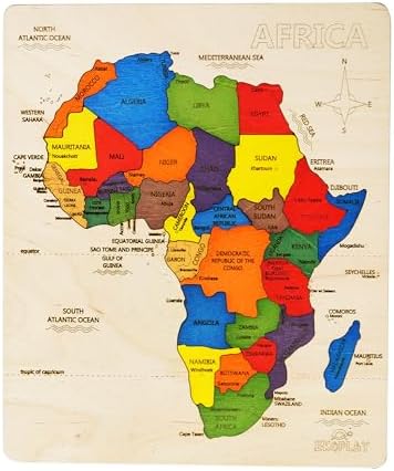 EKOPLAY’s Africa MAP Wooden Puzzle for Kids, 31 Piece Jigsaw Puzzle for School Kids, Learning Educational Toys Gifts for Boys Girls 4+ Years. - Image 6