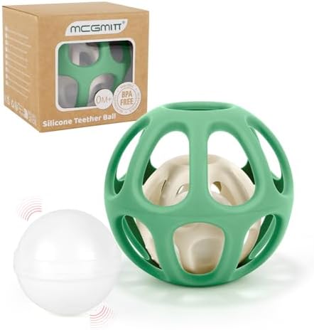 MCGMITT Sensory Balls for Baby, Easy Grasp Food Grade Stretchy Silicone Baby Teether Ball for 0-6 6-12 Months, BPA-Free Montessori Chew Toy, Newborn Infant Learning Developmental Toys Gift by MCGMITT
