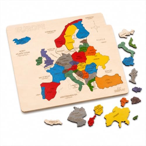 Europe Map Wooden Jigsaw Puzzle for Kids | 33 Puzzle Pieces | Learning & Educational Toy Gift for Boys & Girls Ages 4 Years and Above - Image 5