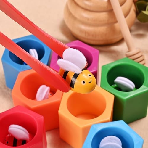 Sorting Stacking Wooden Toys for Toddlers, Bee Hive Toy - Image 4