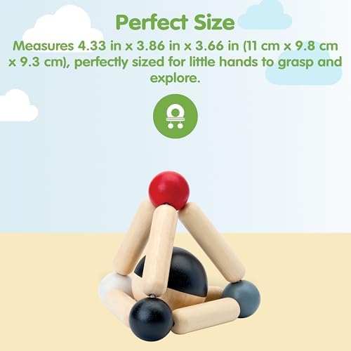 PlanToys® Wooden Triangle Clutching Toy Montessori Infant Grasping Sensory - Image 2