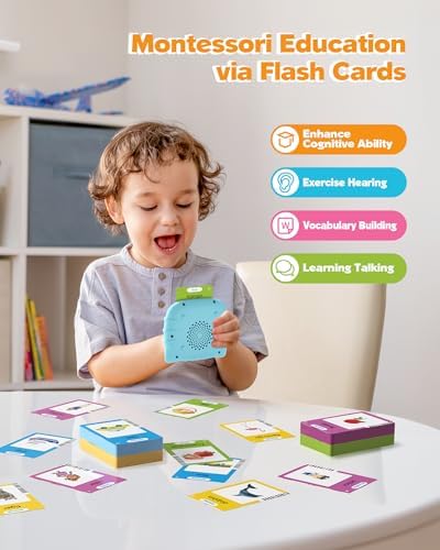 Airbition Talking Flash Cards for Toddlers Ages 1‑4,224 Words English Blue - Image 3