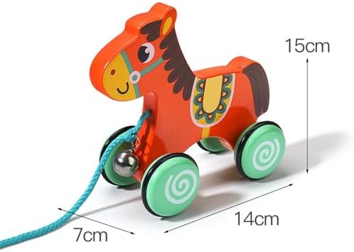 Pull Along Toy with String, Animal Push and Pull Along Toys, Cow - Image 2