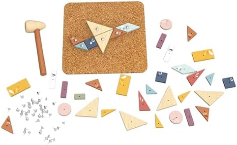 SPEEDY MONKEY Wooden Hammer & Nail Game | Cork Board with Flash Cards by SpeedyMonkey