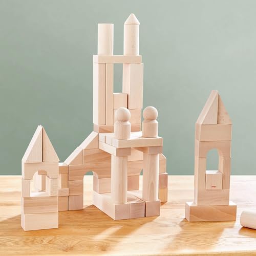 HABA Wooden Building Blocks 60 Piece Set, Ideal Toddler Blocks for & Kids Stacking Toys for Ages 1 & Up for Open-Ended Play, Made in Germany - Image 2