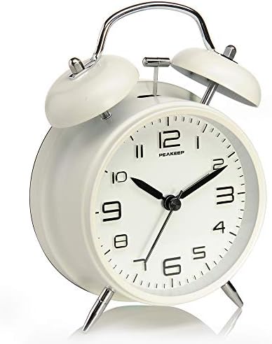 Peakeep 4 Inches Twin Bell Loud Alarm Clock for Heavy Sleepers by PEAKEEP