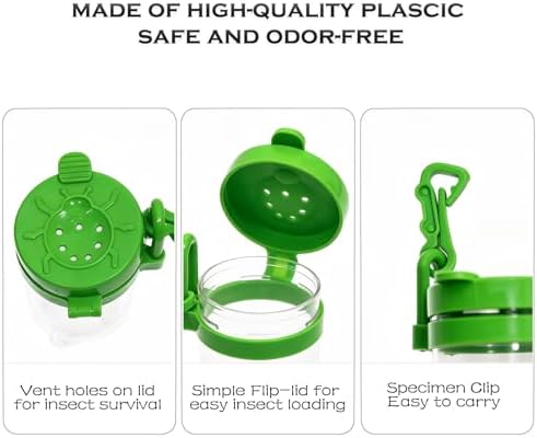 Green Bug Catcher Kit for Kids – 2 Scoopers & 2 Insect Habitat Jars, Outdoor Exploration Set for Catching and Observing Bugs, Fine Motor Skills Toy - Image 4