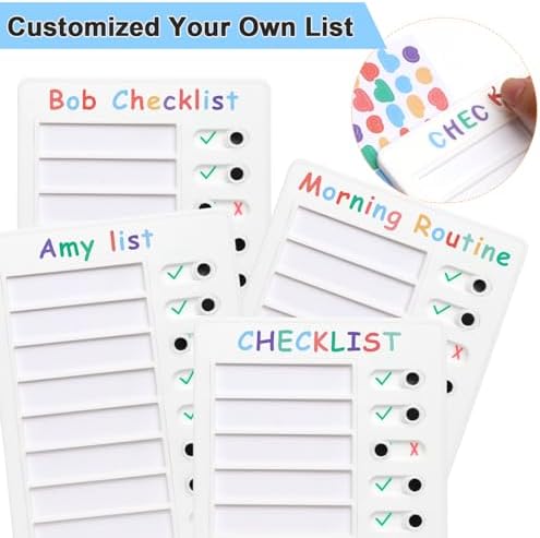 Chore Chart for Multiple Kids, 2 pcs Blank to Do List Boards Chore Checklist Boards for Kids with 4 Color Stickers Stick-on Chore Chart Daily Checklist - Image 2