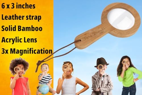 Wood Magnifying Glass for Kids - Wooden Montessori Learning Adventure Toy - Learn and Explore - Wooden Magnifier - Image 4