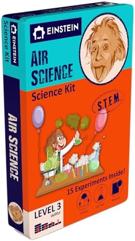 Einstein’s Air Science Kit for Kids. STEM for Boys & Girls Aged 8 and Above. 15 Exciting Experiments Inside. Detailed Picture Guide Included. by purple-cow