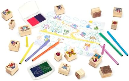 Melissa & Doug Fairy Tale Deluxe Wooden Stamp & Coloring Set - Image 4