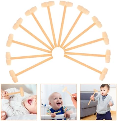 Milisten 12pcs Wood Hammer Toy Mini Mallet for Toddlers Toy Tools Gavel Hand Eye Coordination Manipulation for Boys and Girls - Image 6