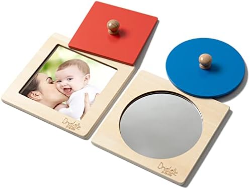 Driddle Montessori Toys - Wooden Knob Shape Puzzles - Mirror & Photo Insert - Learn Colors & Shapes Interactive Baby & Toddler Toys - Image 5