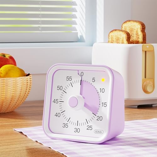 Visual Timer for Kids, Cute Timer with Pause Function, Purple - Image 2