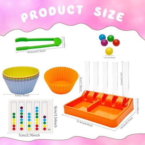 132 Pcs Counting and Color Sorting Toys Math Manipulatives Match Games Educational Learning Fine Motor Skills for Kids Preschool Kindergarten Learning Activities - Image 2