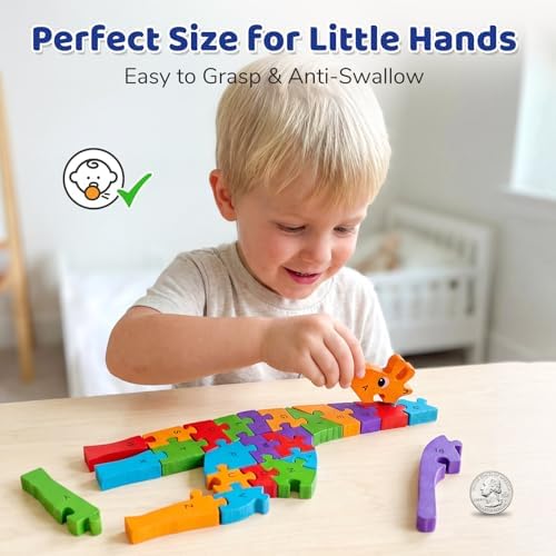 LovesTown Puzzle for Kids, Wooden, 3D Giraffe Shape - Image 4