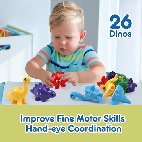 26pcs Alphabet Dinosaurs Matching Toy, Toddlers ABC Learning Dinosaurs - Image 3