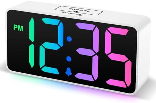 DreamSky Small Digital Alarm Clock for Bedroom, RGB Desk Clock for Kid Girl by DreamSky