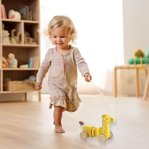 Baby Toys Car,Wooden Pull Along Toy for Toddlers 1 2 3 Year Olds - Image 5