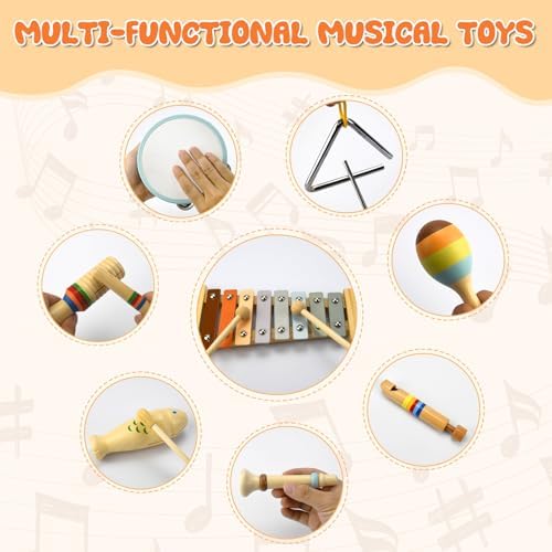 Baby Montessori Musical Toys, Boho Xylophone Percussion for Toddlers 1-3 - Image 4