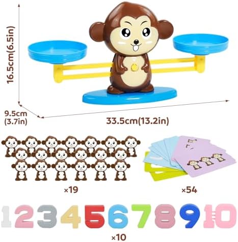 BAKAM Penguin Math Balance Scale, Toddler Counting Toys for 3 4 5 6 Year Old, Montessori Addition & Subtraction Weight Game, STEM Preschool Learning Activities, Educational Gift for Boys Girls - Image 5