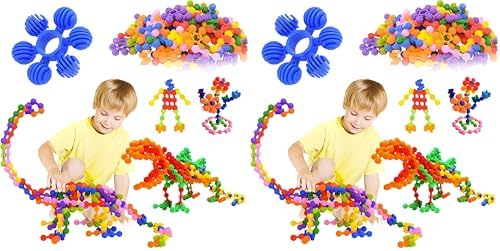 Kids Building Blocks STEM Toys, 120 PCS Plastic Gear Interlocking Sets That Bends - Safe Material - Toddler Educational Toy for Girls and Boys Aged 3+ (Pack of 2) by TOMYOU-MaketheToysforYou