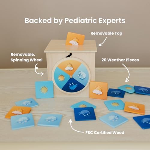 Weather Spin & Drop | Best Toys for 18 Months and Up, Explore The Weather, Educational Wooden Weather Toy, Changing Seasons, Toddler Science Toys, Weather Toys, Learning Through Play Preschool - Image 3