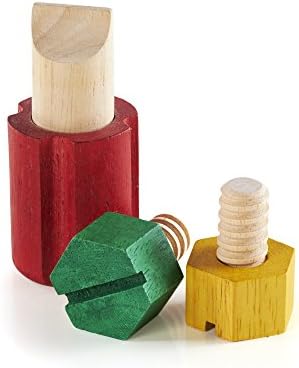 Guidecraft Screw Block - Kids Multi-Color Matching Game, Classic Wooden Toddler Memory and Sensory Skills Development Toy - Image 3