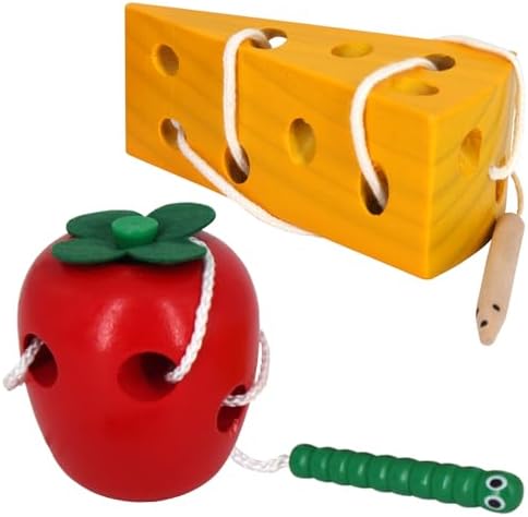 Sealive Early Development Wooden Lacing Toys, Montessori Activity by Sealive