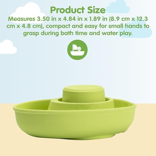 PlanToys® Pastel Green Rubber Convertible Boat Water & Sensory Play Toy - Image 2
