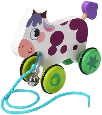 Pull Along Toy with String, Animal Push and Pull Along Toys, Cow - Image 7