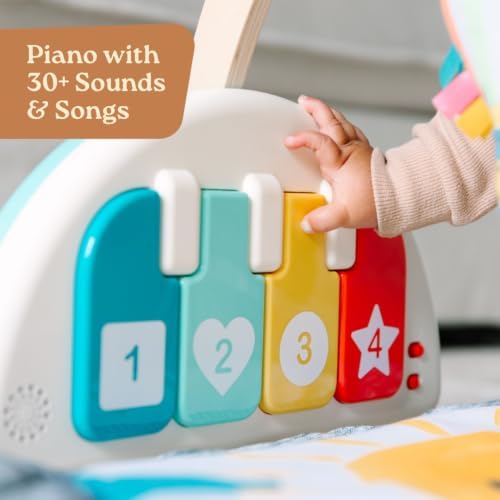 Little Acorn, Montessori Wooden Baby Gym with Kick & Play Musical Piano - Image 2