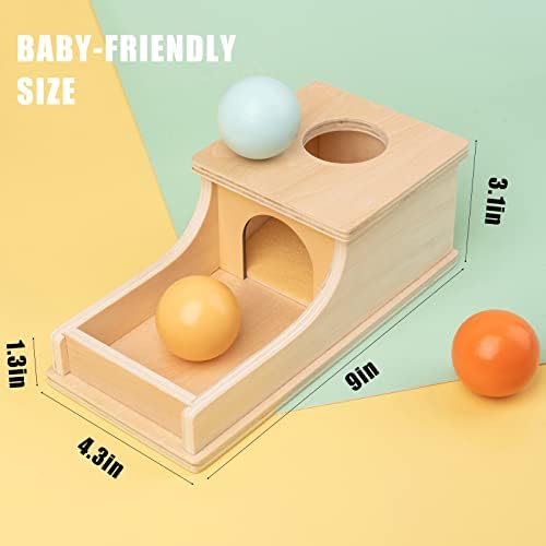Montessori Object Permanence Box for Babies, Wooden Ball Drop Toy - Image 2